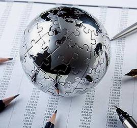Globe over financial spreadsheets — assurance and audit